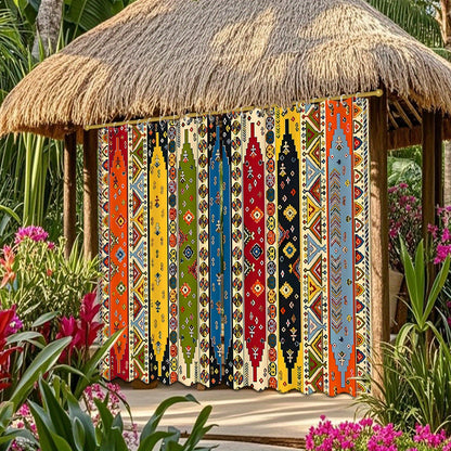 Outdoor Curtains Boho 2-Pack Sunshade Privacy Panels Artistic Pattern for Patio Porch Garden Courtyard Corridor Terrace Indoor Door Decor