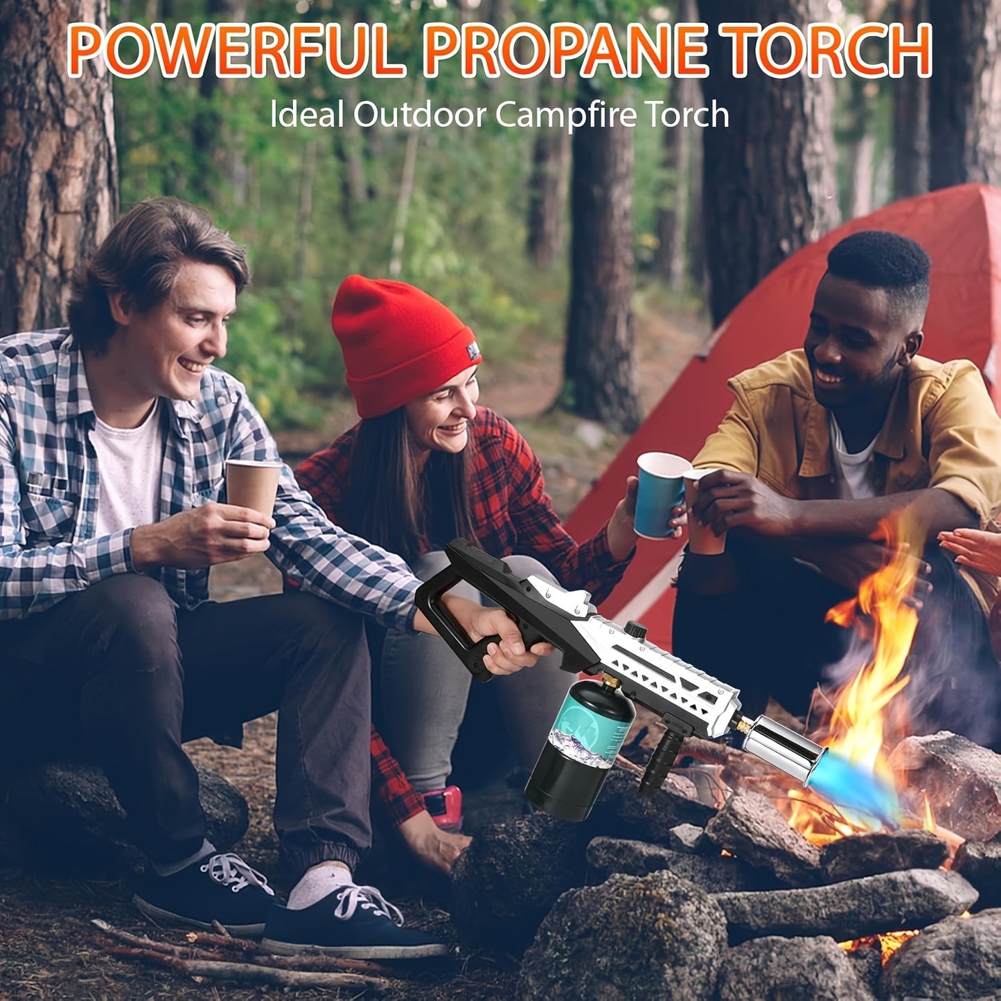Propane Torch Flamethrower 24 Inch, Adjustable Flame Weed Burner & BBQ Grill Torch for Steak Searing, Charcoal Igniter, Campfire Starter, Creme Brulee, Sous Vide Cooking – Tank Not Included