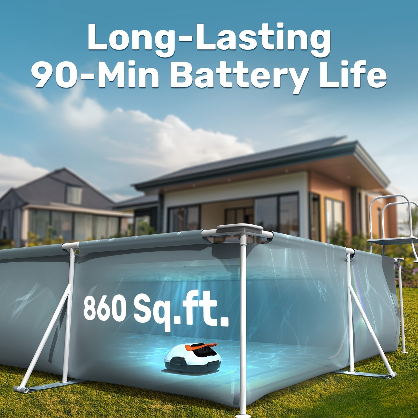 Robotic Pool Cleaner | Cordless Automatic Above Ground Pool Vacuum