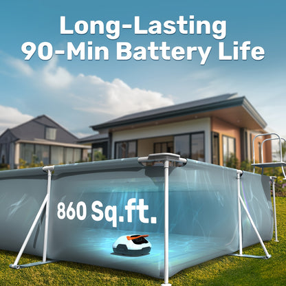 Robotic Pool Cleaner | Cordless Automatic Above Ground Pool Vacuum