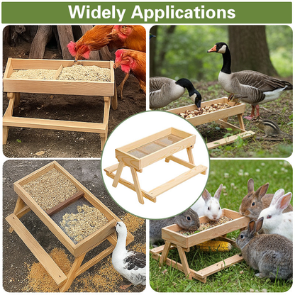 Wooden Chicken Feeder Trough Poultry Dining Table No Waste Farm