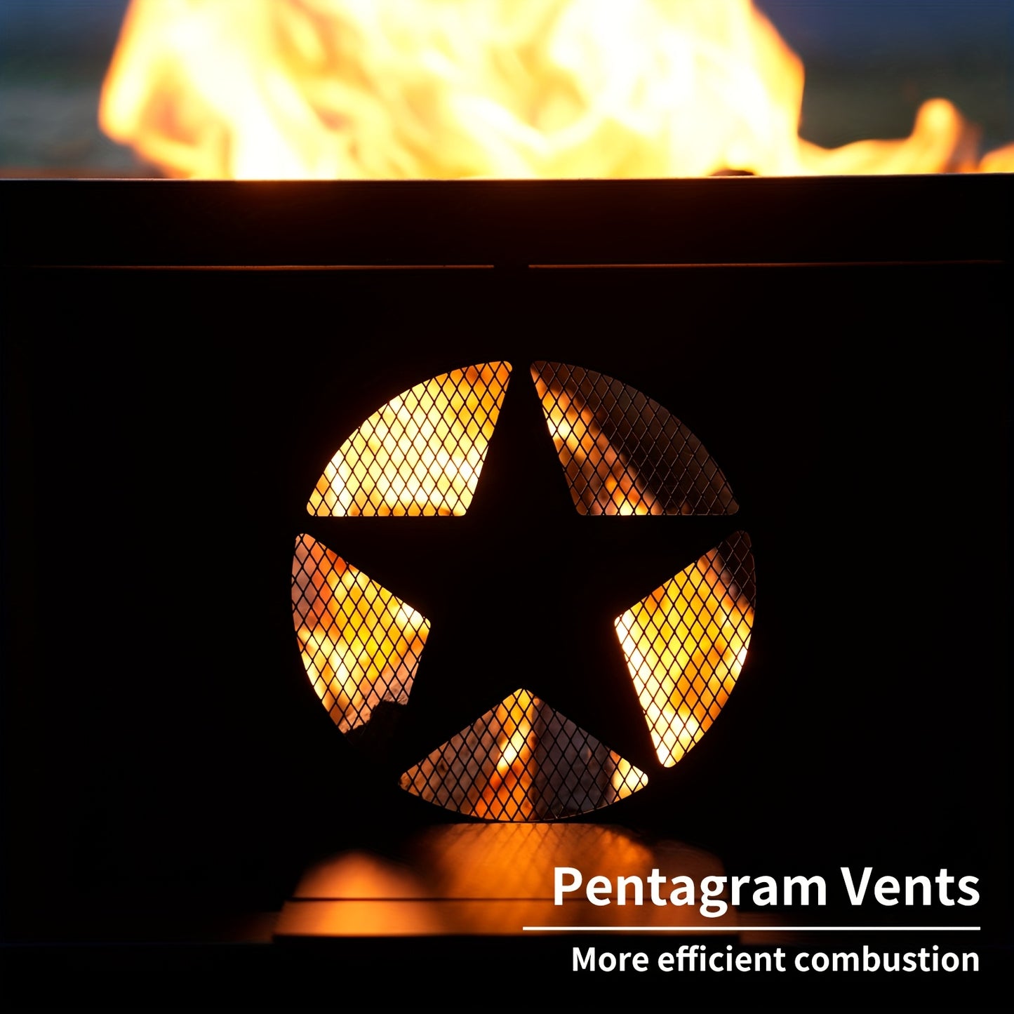 Extra Large Octagonal Fire Pit for Outside, Heavy Duty Steel Wood Burning Firepit for Backyard Patio Camping Garden, 43 & 45 Inch Outdoor Fire Bowl, Black