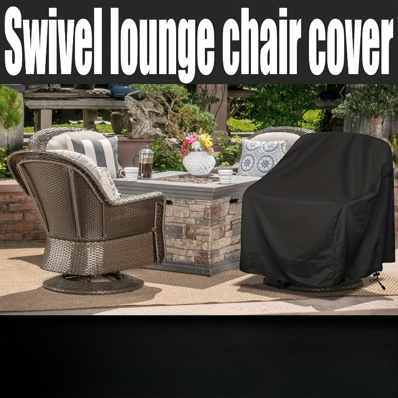 Swivel Patio Chair Covers Waterproof 2 Pack, Heavy Duty Outdoor Furniture Covers 27.5"W x 32.5"D x 43"H, All-Weather UV & Wind Resistant Protection for Terrace Balcony Garden Chairs, Black