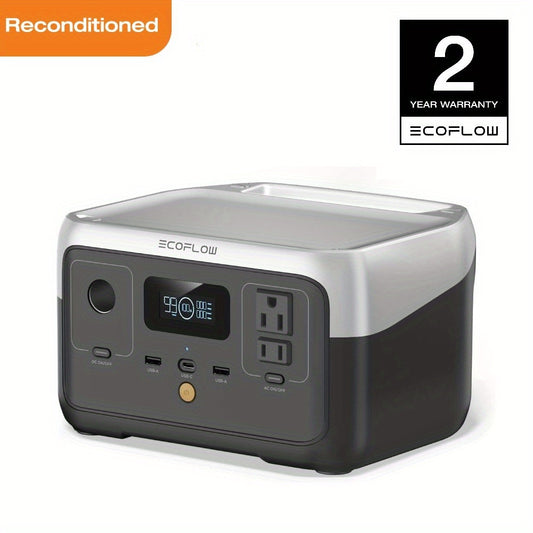 EcoFlow RIVER 2 Refurbished Portable Power Station 240Wh - Certified Refurbished Solar Generator, AC Outlet, Fast Charging, Lightweight for Camping, RV, Home Emergency Backup