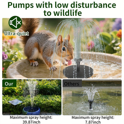 Solar Bird Bath Fountain Pump 6.5W IPX8 Waterproof
