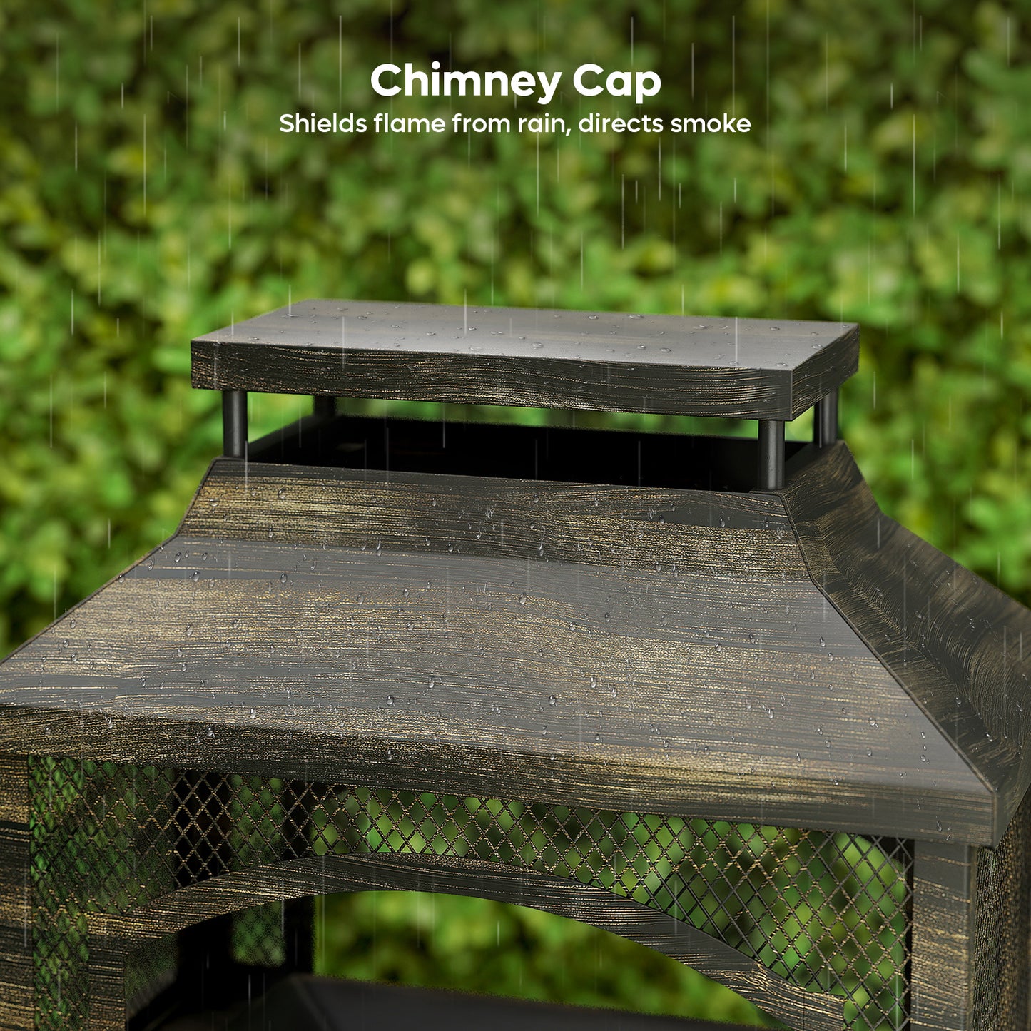 Outdoor Fireplace | Wood Burning Metal Patio Garden Deck Backyard