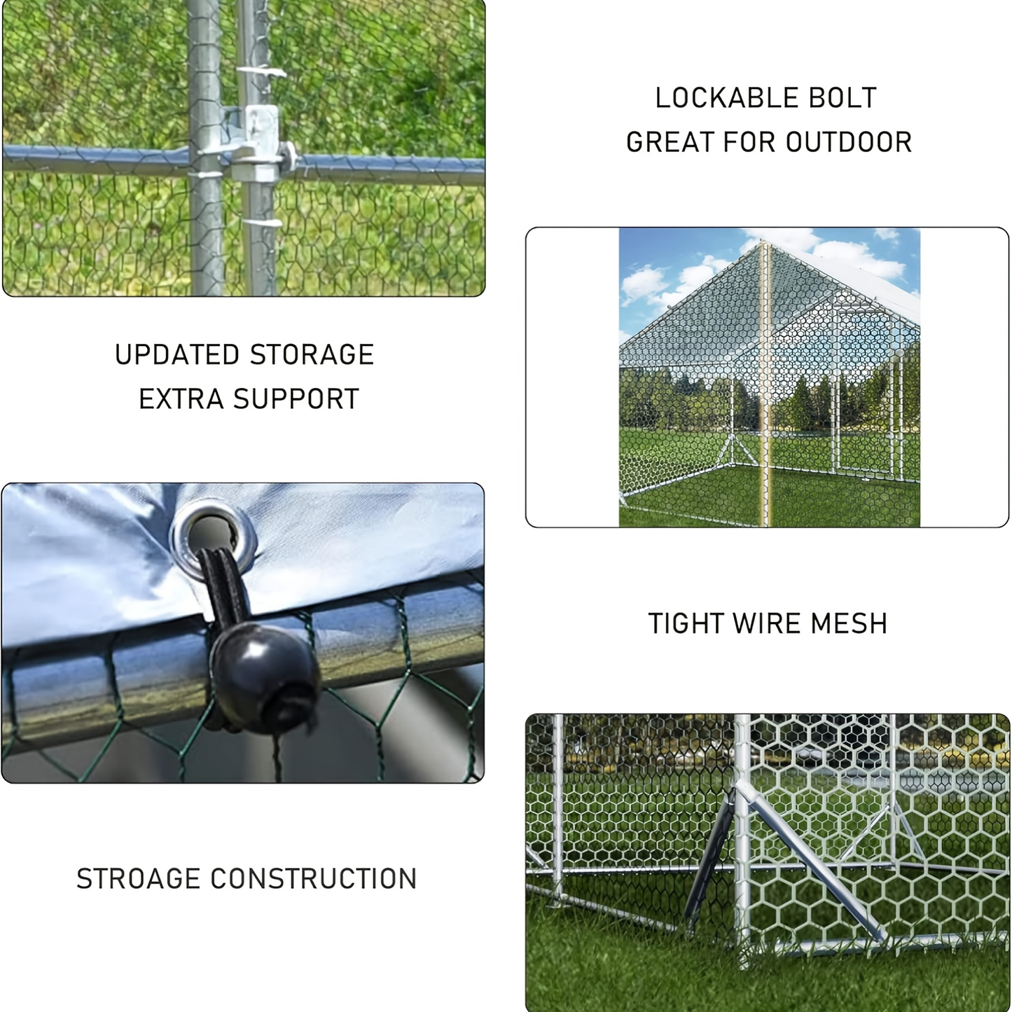Metal Chicken Run Walk-in Poultry Enclosure with UV Protection - Dome Flat & Spire Roof Styles, Spacious Outdoor Backyard Farm Chicken Pen, Multiple Size Options