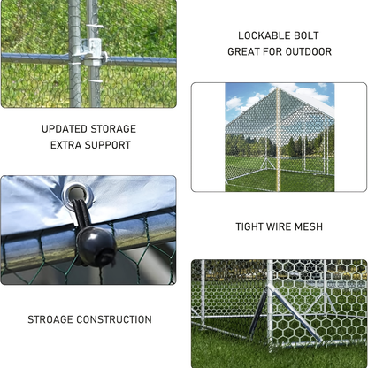 Metal Chicken Run Walk-in Poultry Enclosure with UV Protection - Dome Flat & Spire Roof Styles, Spacious Outdoor Backyard Farm Chicken Pen, Multiple Size Options