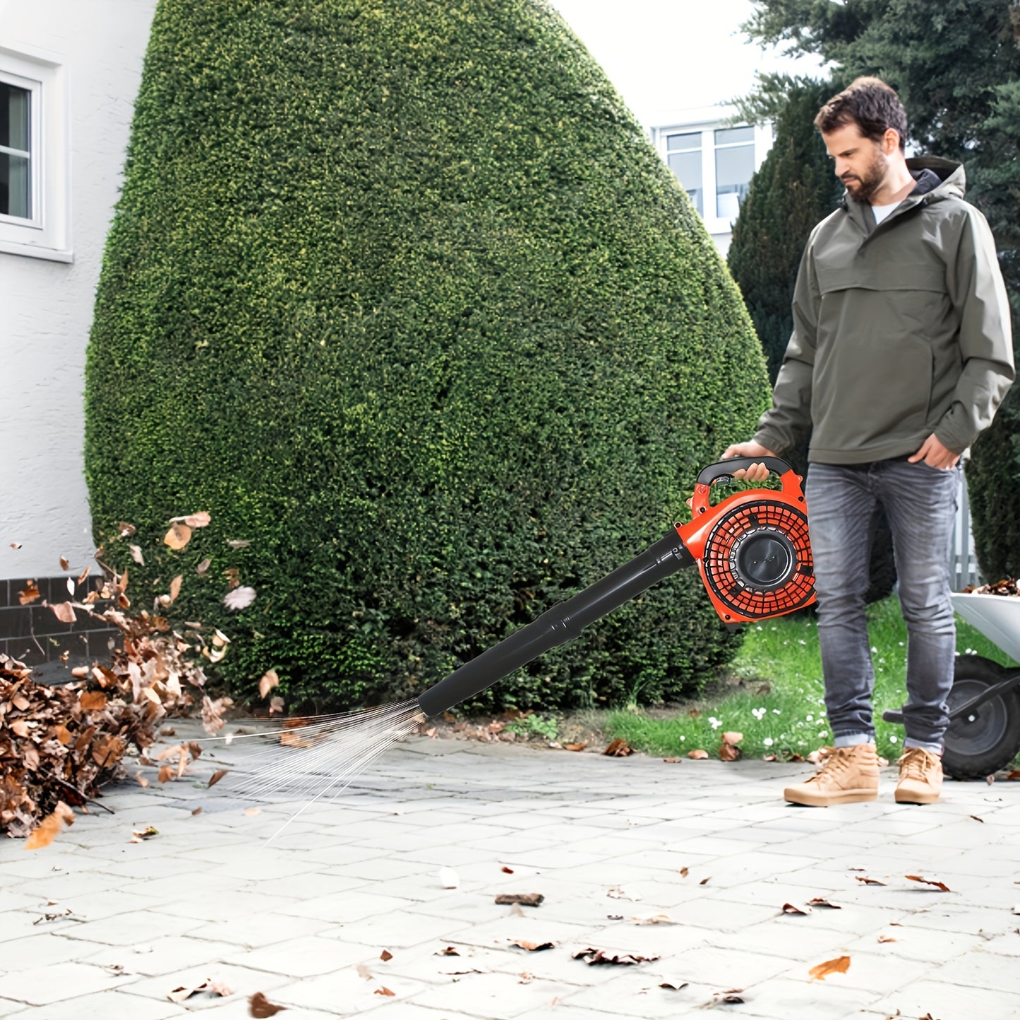 Gas Leaf Blower 26CC 2-Cycle Engine 380CFM 200MPH Handheld, Lightweight Easy Start Mulcher Blower, Durable ABS for Yard Lawn Patio Driveway Debris Cleanup