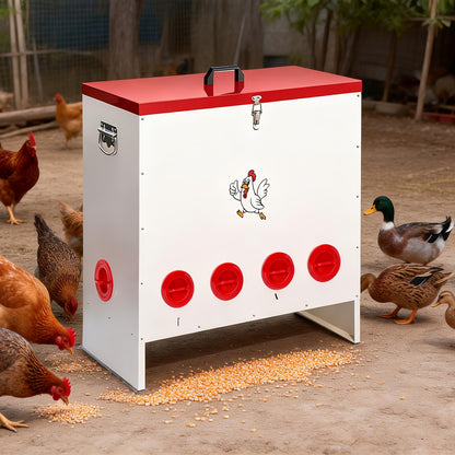Gravity Chicken Feeder Stainless Steel 6 or 10 Port Rat-Proof