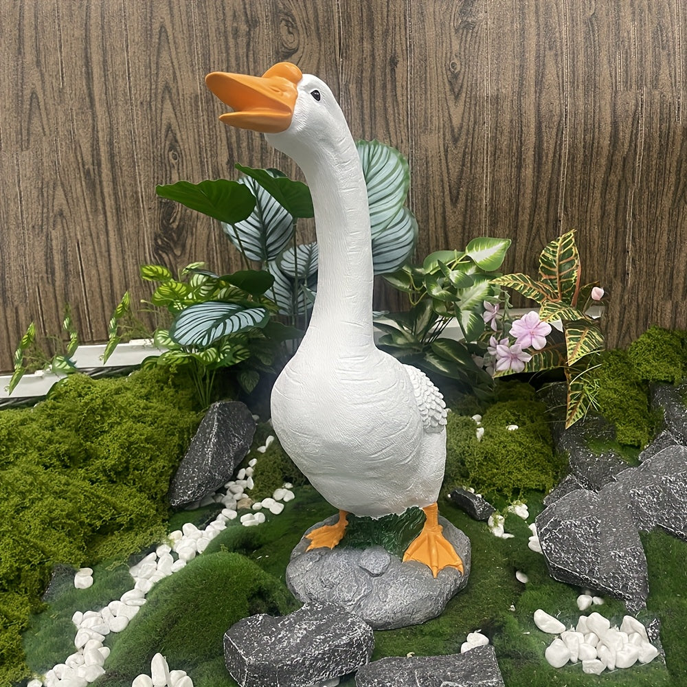 Goose Garden Statue 19 Inch Outdoor Rustic Animal Sculpture Lawn Patio Yard Art Decorative Figurine Holiday Gift