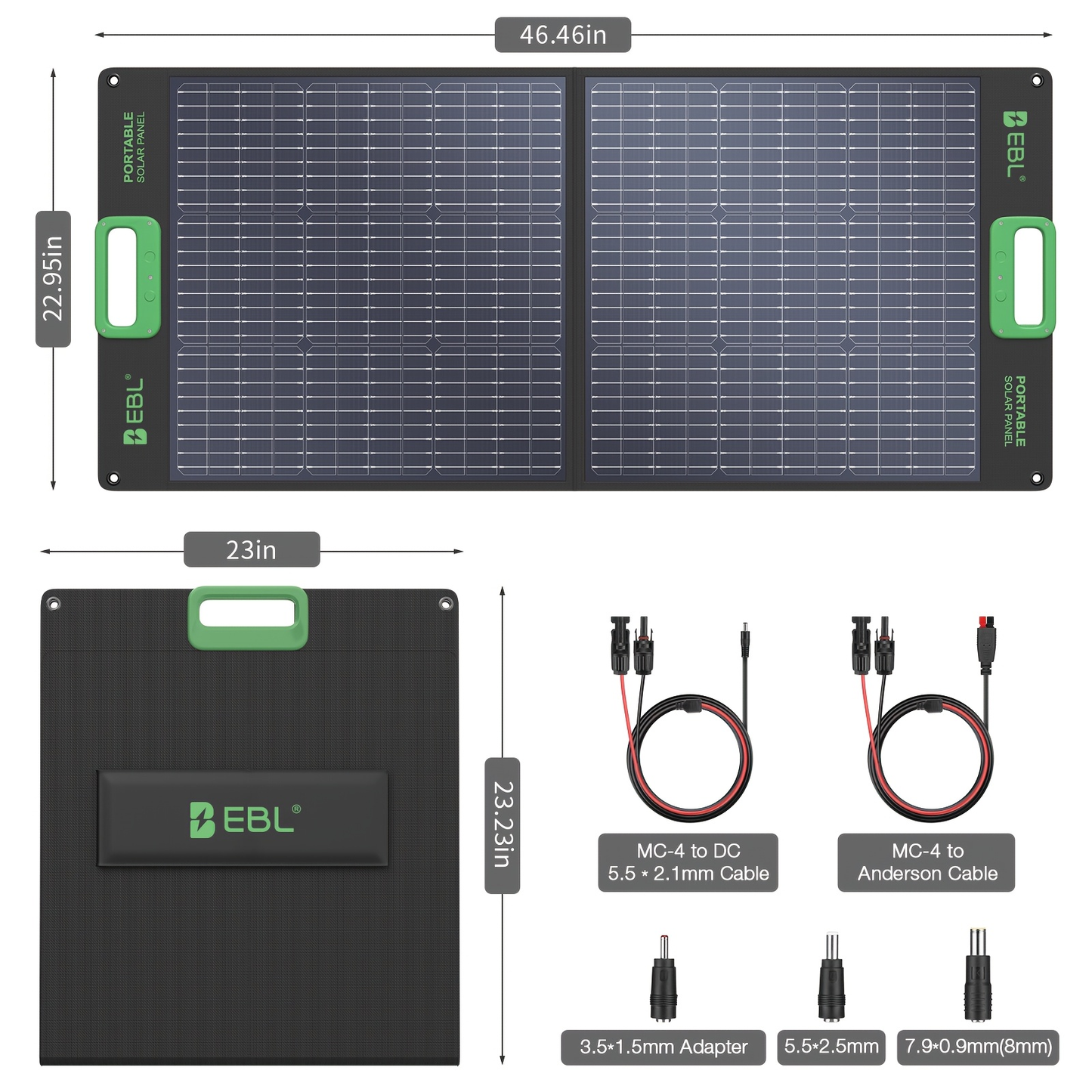[Portable Solar Panel] 100W Solar Panel for Power Station, Portable Solar Panel with 100W Capacity, Foldable Design for Backup Power, Ideal for Charging Power Stations During RV Camping Or Off-Grid Use