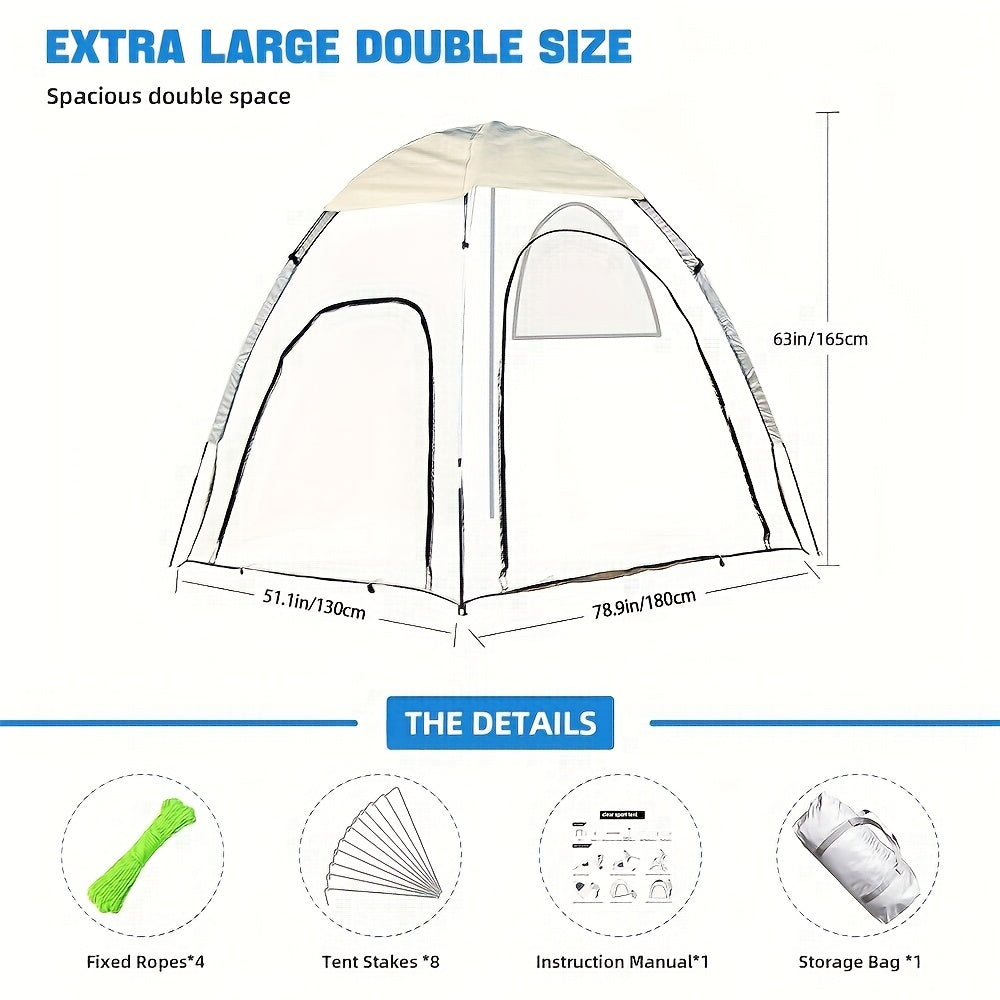 Waterproof Camping Tent 1-3 Person Transparent Oxford Rain Shelter
