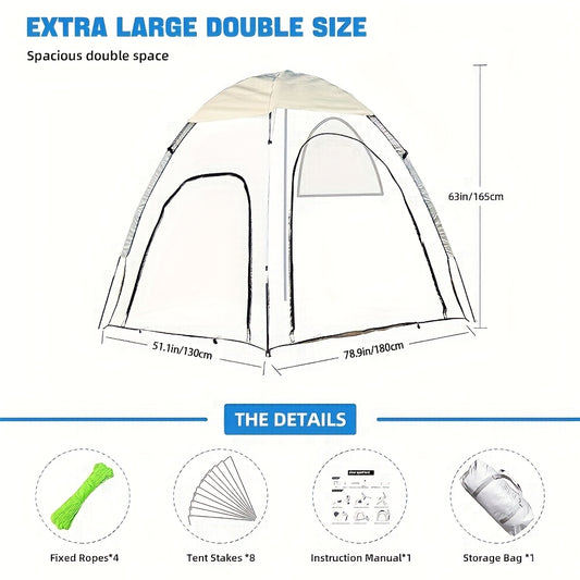 Waterproof Camping Tent 1-3 Person Transparent Oxford Rain Shelter