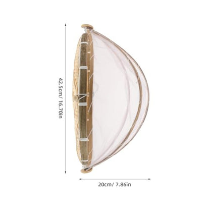 Hand Woven Fruit Basket with Lid – Bamboo Food Storage Basket for Kitchen Countertop, Bread, Vegetables, Picnic Organizer with Mesh Cover