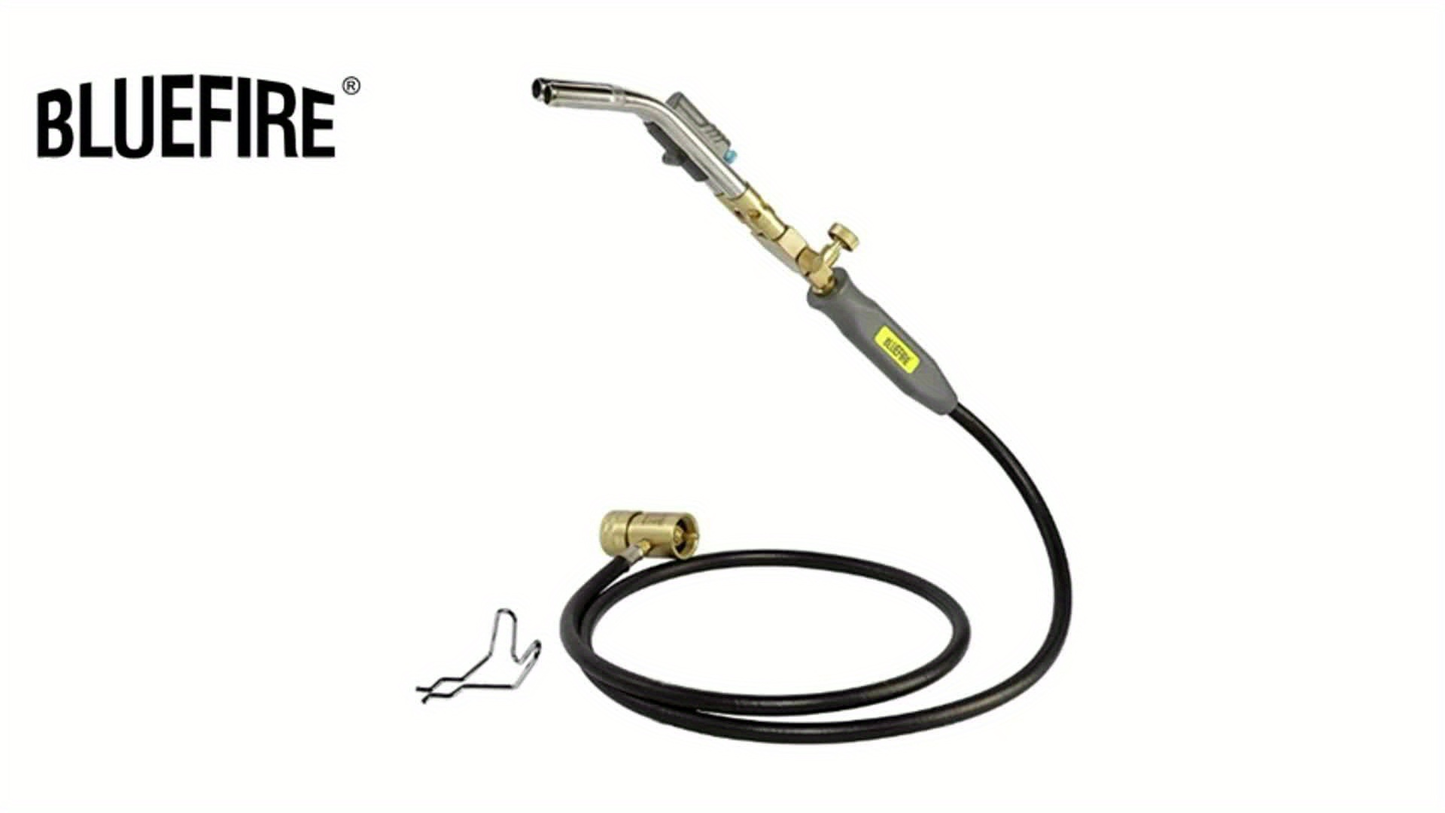 Propane MAPP Gas Brazing Torch Double Turbo Swirl Flame with 5FT Hose & Trigger Start – Heavy Duty Welding Blowtorch for Copper Pipe Plumbing HVAC, Torch Only
