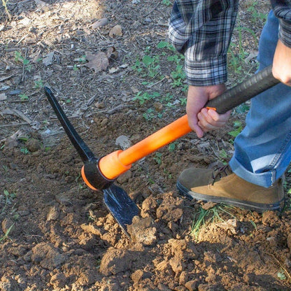 1pc Heavy-Duty Pick Mattock Hoe with Forged Head & 36-Inch Rubber Handle - Professional-Grade Multi-Purpose Pickaxe Suitable for Digging, Weeding, Prospecting, Camping - Heavy Duty Gardening Tool with Metal Head & Non-Slip Handle for Landscaping,