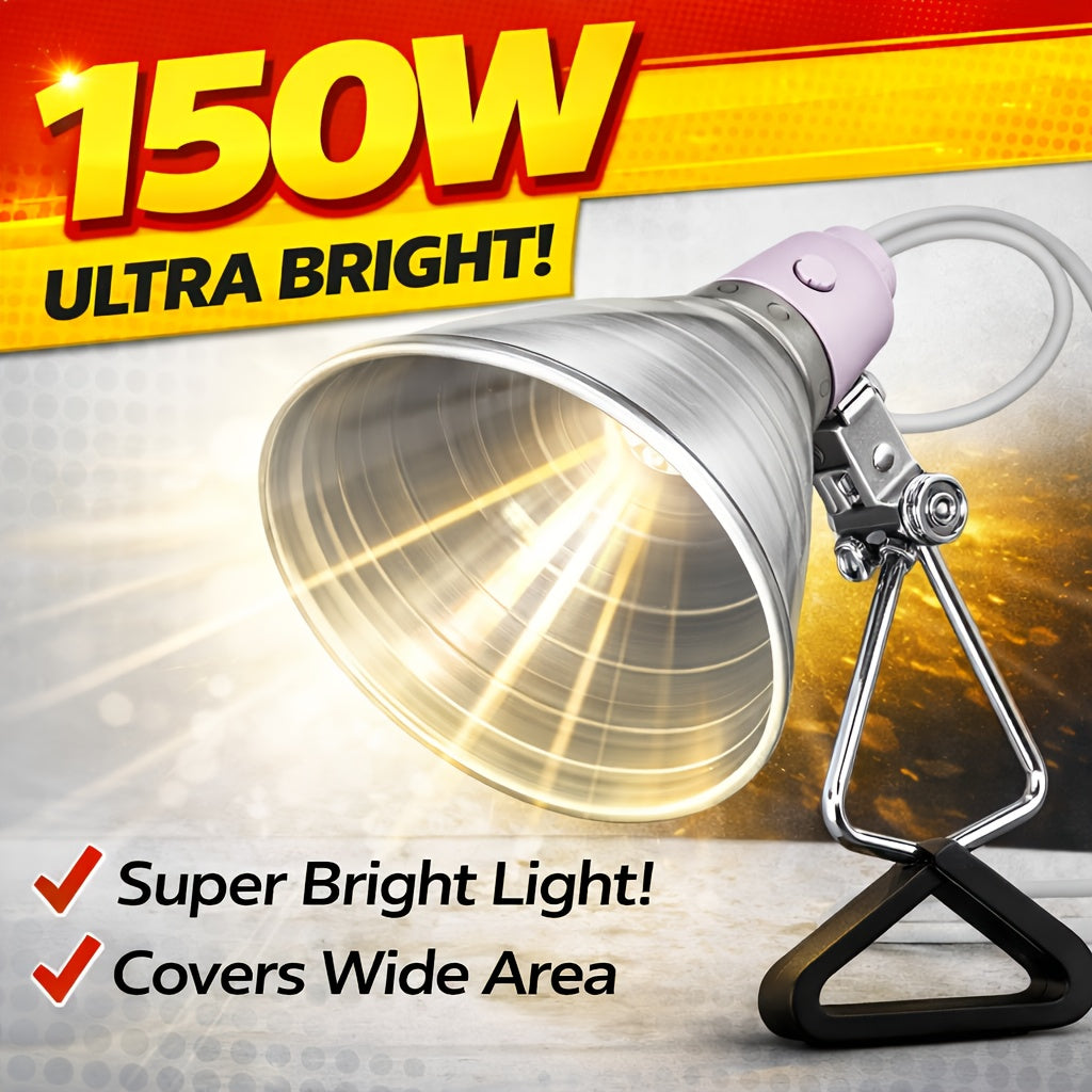 Clamp Light Fixture 8.5 Inch 150W Max E26 Socket Aluminum Reflector 360° Adjustable | Work Light for Grow Workshop Photography Bedside Studio 2-Pack