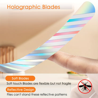 Fly Fan for Table 4 Pack - USB Rechargeable Fly Repellent Fan with LED Lights, Soft-Stop Blades, Portable Tabletop Fly Spinner for Outdoor Dining BBQ Camping Picnic