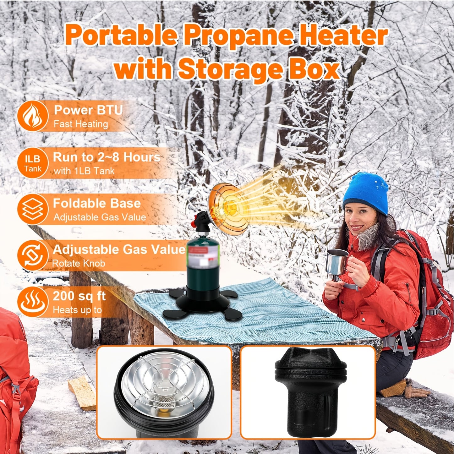 Propane Heater | Portable Camping Tent Ice Fishing Hunting Patio Garage