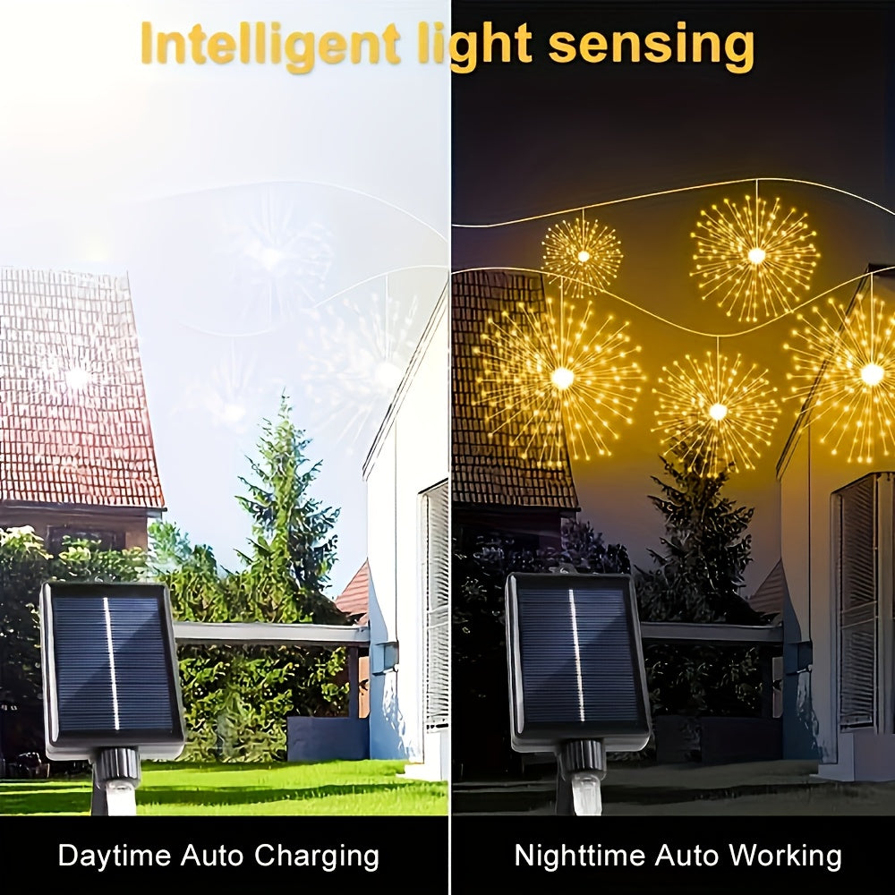 Solar Firework Lights | LED Starburst Garden Patio Tree Decor