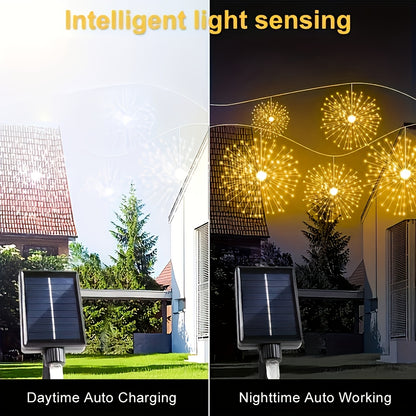 Solar Firework Lights | LED Starburst Garden Patio Tree Decor