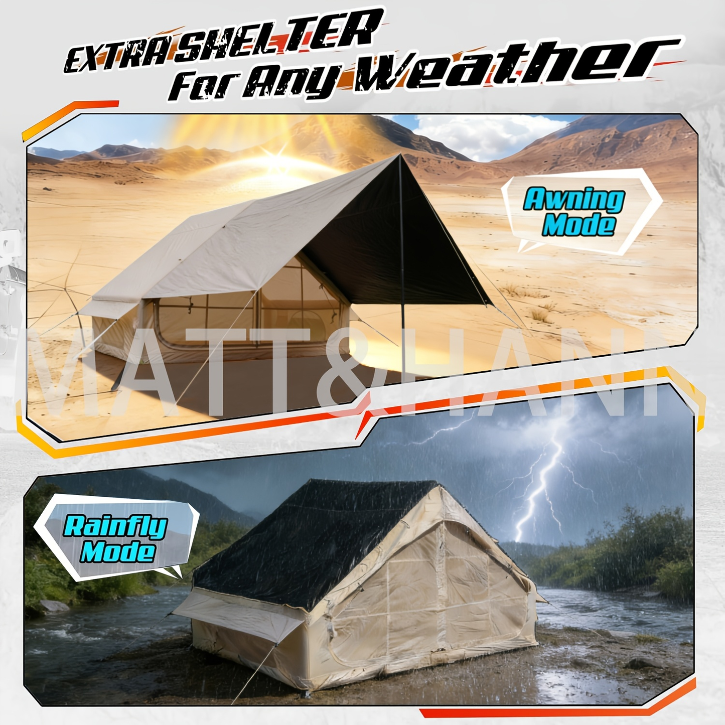 Inflatable Camping Tent 4-8 Person Air Cabin Glamping UV Protection