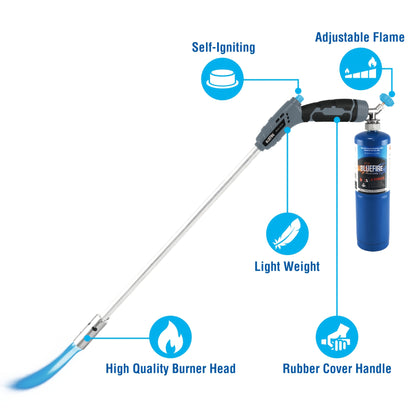 Propane Weed Torch Self Igniting | Garden Ice Melt Fire Starter Burner