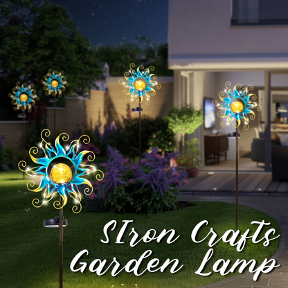 Solar Garden Light Outdoor Sun Shaped LED Stake Lamp IPX4 Waterproof for Patio Pathway Walkway Yard Lawn Decor Housewarming Gift