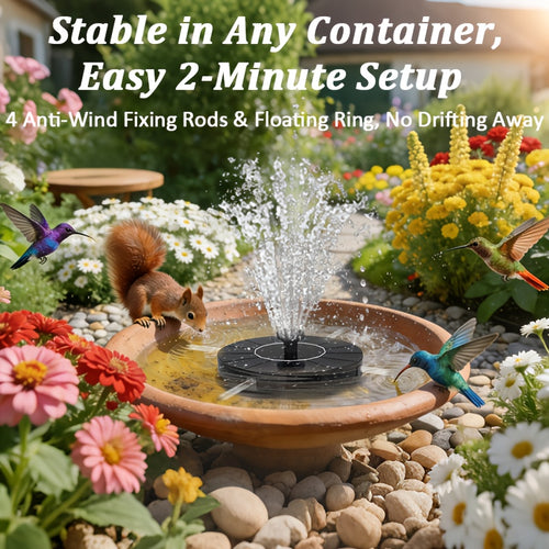 Solar Fountain Pump 1.4W with 7 Nozzles Bird Bath Garden Pond