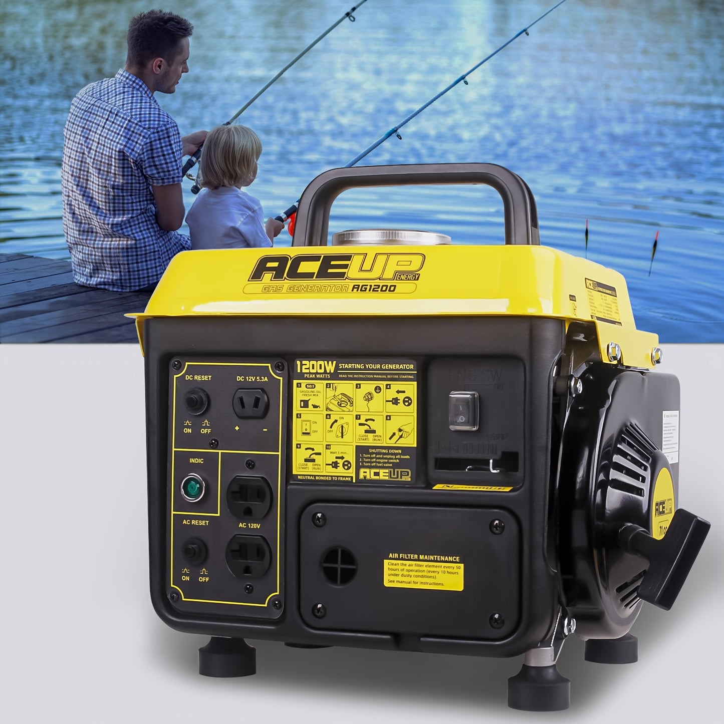 Portable Generator | Gas Powered Camping Home Backup Emergency Power