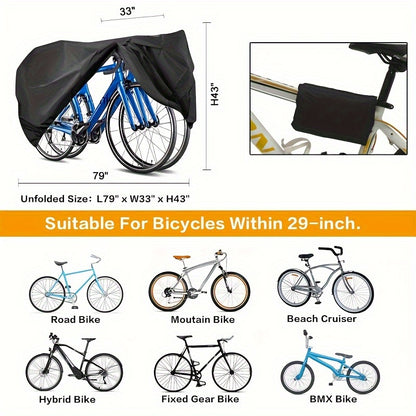 Waterproof Bike Cover for 2-3 Bikes – Heavy Duty Bicycle Cover with Lock Hole, UV & Rain Protection for Mountain, Road & Electric Bikes, Outdoor Use