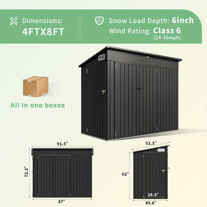 Storage Shed | Outdoor Steel Triple Door Sloped Roof Bike Garden Tools