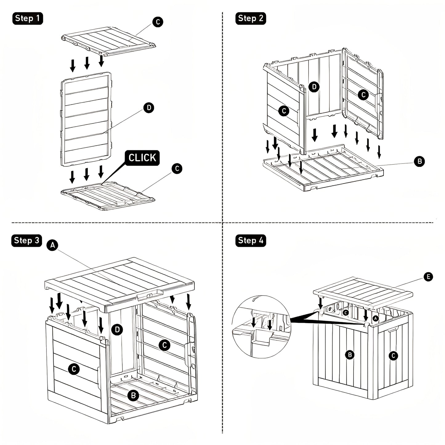 Deck Box Resin Heavy Duty 230LB Lockable | Patio Garden Pool Garage