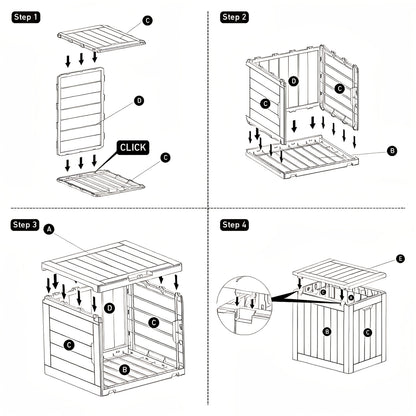 Deck Box Resin Heavy Duty 230LB Lockable | Patio Garden Pool Garage