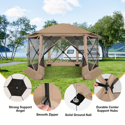 Pop-Up Canopy Tent 15ft Mosquito Net Screen House Waterproof UV50+