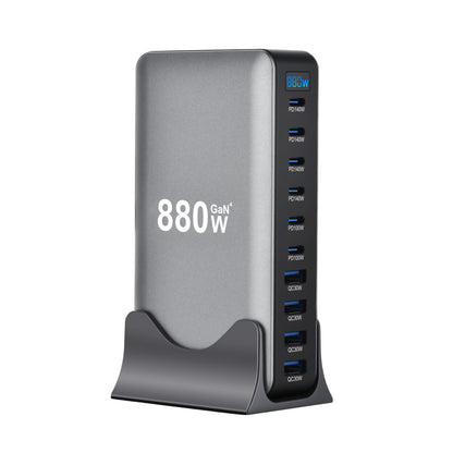 GaN Charging Station 1000W GaN3 10-Port USB-C Fast Charger for Laptops Tablets Smartphones 110-240V Universal Travel Power Hub Multi-Device Desktop
