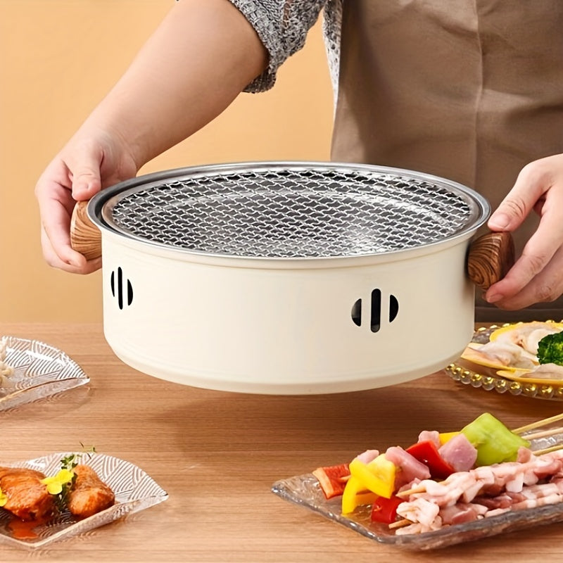 Charcoal BBQ Grill Portable Tabletop Stainless Steel Outdoor Camping Barbecue Grill Set with Cooking Grate – Compact Foldable Picnic Backyard Patio Cookout Small Smoker Grill for Travel Tailgating