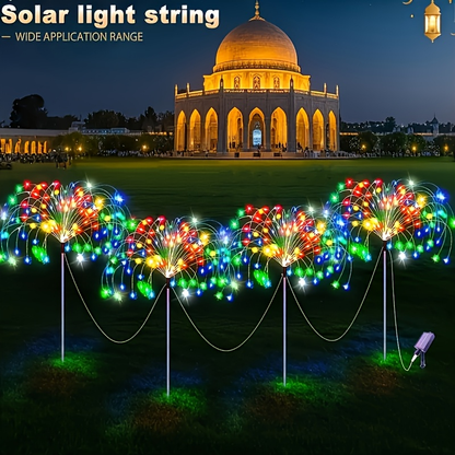 Solar Fireworks Lights Outdoor Waterproof 240–640 LED 8 Lighting Modes – 4/8 Pack Garden Stake Lights for Christmas Yard Wedding Patio Lawn Holiday Decoration