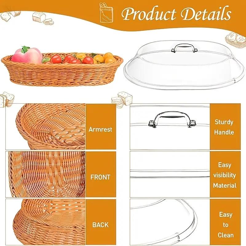 Bread Basket Woven | Fruit Dessert Snack Tray Kitchen Home Decor