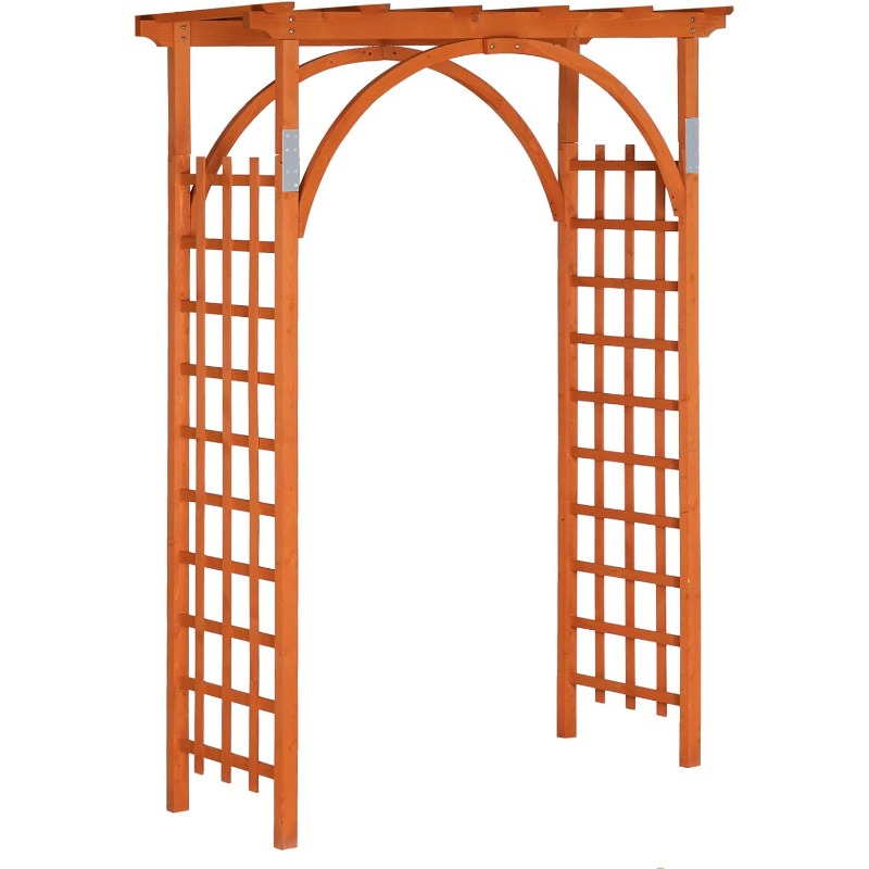 Teak Wood Pergola Arbor 85" Wedding Arch Garden Climbing Trellis