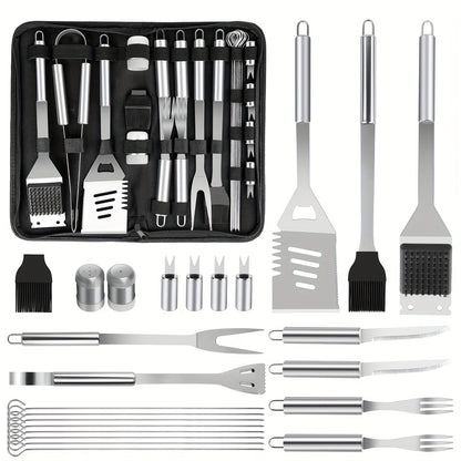 BBQ Grill Accessories Set 15/24PC – Stainless Steel Barbecue Tools Kit for Outdoor & Camping