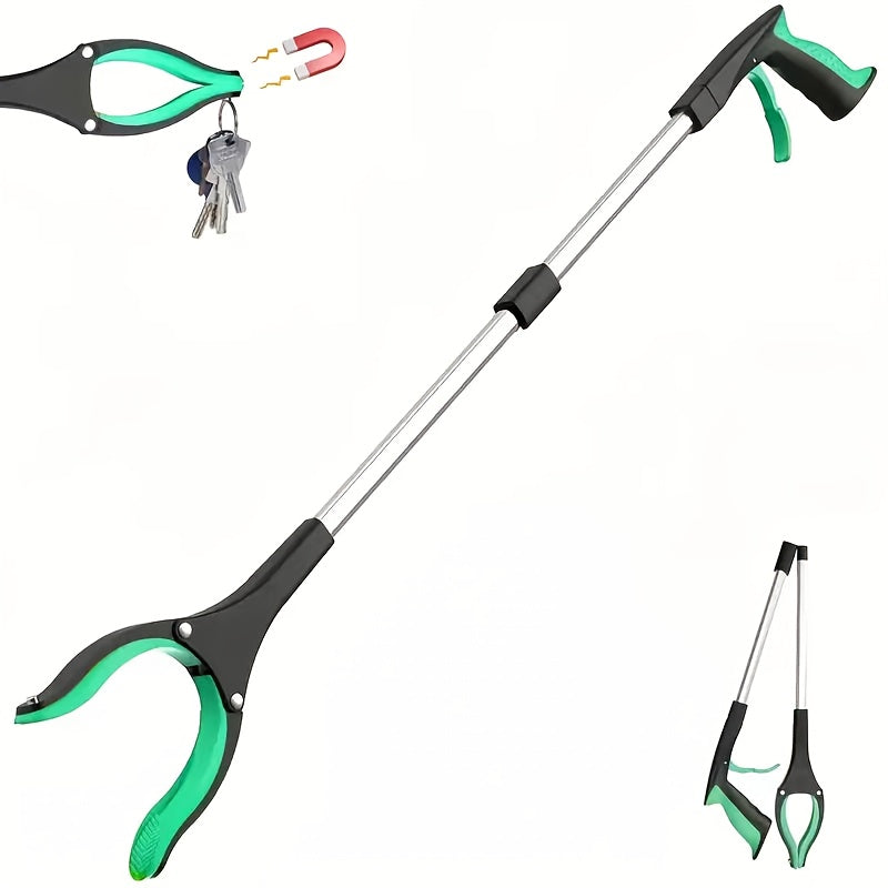 Grabber Tool Reacher 32-Inch Foldable Telescopic - 360° Rotating Jaws & Magnetic Tip Litter Picker, Lightweight Easy-Grip Reaching Tool for Elderly, Disabled & Garden Pickup
