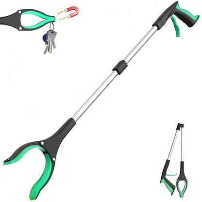 Grabber Tool Reacher 32-Inch Foldable Telescopic - 360° Rotating Jaws & Magnetic Tip Litter Picker, Lightweight Easy-Grip Reaching Tool for Elderly, Disabled & Garden Pickup