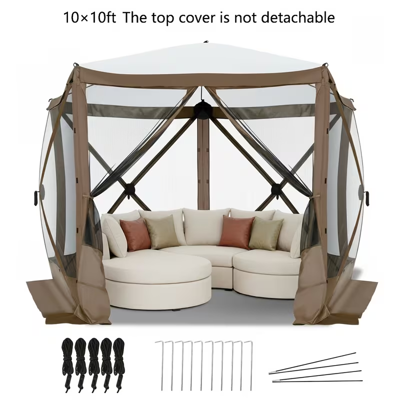 Pop-Up Canopy Tent 15ft Mosquito Net Screen House Waterproof UV50+