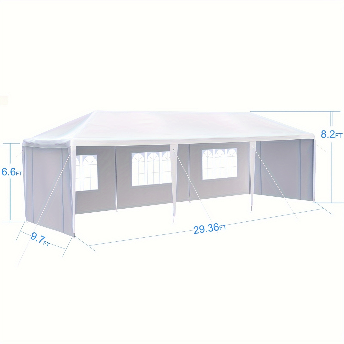 10x30ft Outdoor Party Tent Canopy with 5 Removable Sidewalls