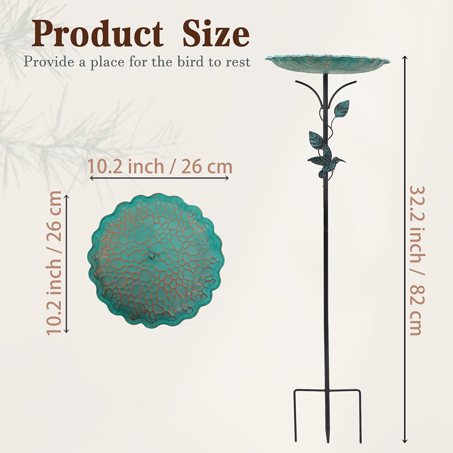 Bird Bath | Lotus Leaf Metal Green Garden Courtyard Feeder Outdoor