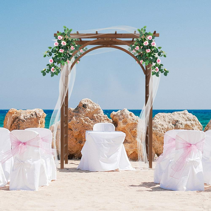 Teak Wood Pergola Arbor 85" Wedding Arch Garden Climbing Trellis