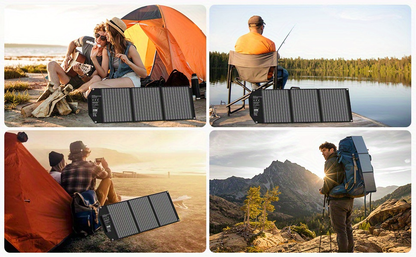 Portable Solar Panel Charger 30W 60W | Foldable Monocrystalline with 18V MC4, DC 12V, USB-A QC3.0 & USB-C PD 18W for Camping, RV, Power Station, Phone