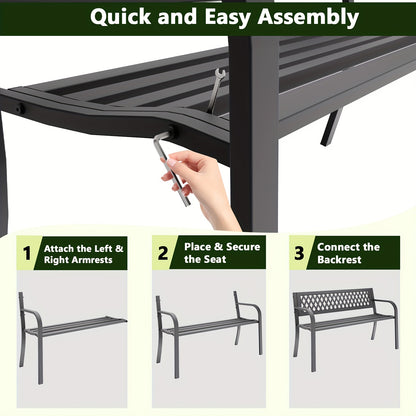 TV Stand 47 Inch Entertainment Center with Storage Cabinet, Modern Media Console Table for Living Room, Black Metal Frame, 500 lbs Capacity